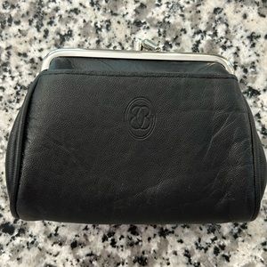 🔥NWOT Genuine Leather Change/Coin Purse with front pocket, Black